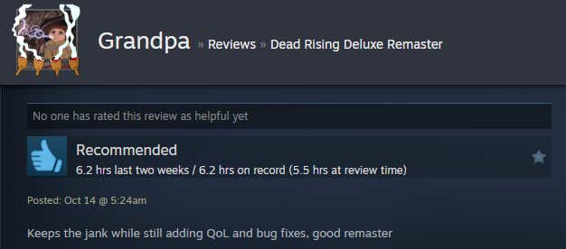 Εικόνα για ένα άρθρο με τίτλο Dead Rising Deluxe Remaster, όπως αναφέρθηκε στο Steam Reviews